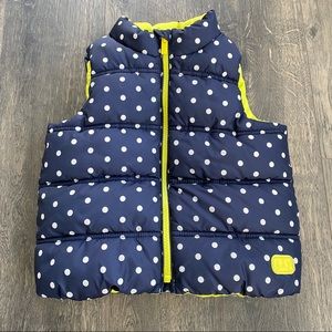 Gap Puffer Vest 3T Navy, White, and Yellow